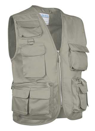 Chalecos de trabajo valento chaleco valento safari de poliéster con logo vista 1