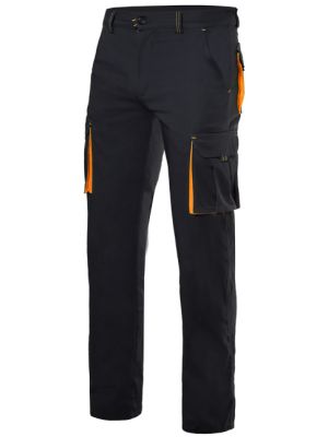 Pantalones de trabajo velilla stretch bicolor multibolsillos de poliéster con impresión vista 1