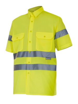 Camisas reflectantes velilla manga corta alta visibilidad 141 de algodon vista 1