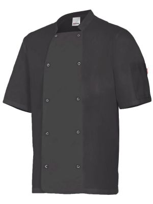 Chaquetas de cocinero velilla de cocina con automaticos manga corta de algodon para personalizar vista 1