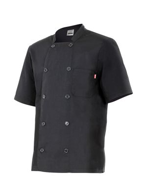 Chaquetas de cocinero velilla de cocina manga corta doble abotonadura de algodon para personalizar vista 1