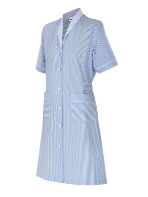 Batas sanitarias velilla a rayas mujer manga corta de algodon vista 1