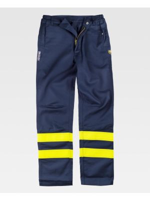 Pantalones reflectantes workteam soldador de algodon vista 1
