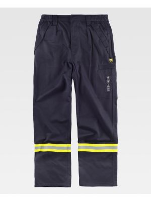 Pantalones reflectantes workteam inifugo, antiestatico de algodon para personalizar vista 1