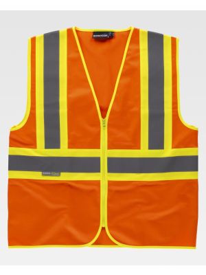 Chalecos reflectantes workteam reflectante fluorescente escote de pico y cierre de cremallera de poliÃ©ster vista 1
