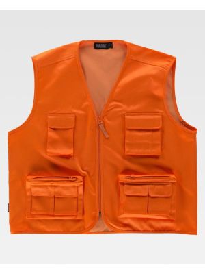 Chalecos reflectantes workteam safari alta visibilidad de algodon para personalizar vista 1