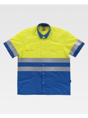 Camisas reflectantes workteam mc de poliÃ©ster para personalizar vista 1