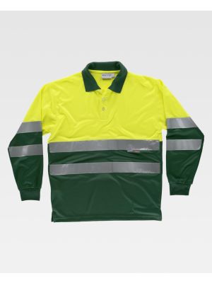 Polos reflectantes workteam combinado ml ojo de perdiz de poliÃ©ster vista 1
