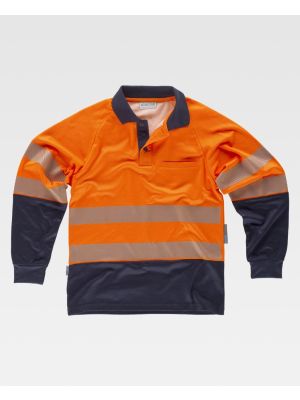 Polos reflectantes workteam combinado ml en micropique de con interior de algodon de poliÃ©ster vista 1