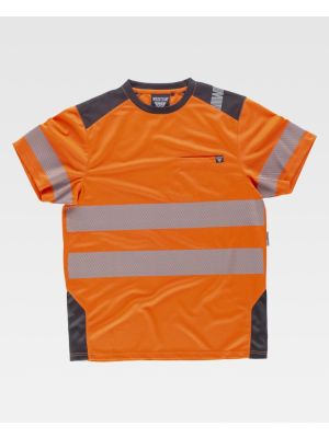 Camisetas reflectantes workteam mc alta visibilidad combinada de poliÃ©ster vista 1