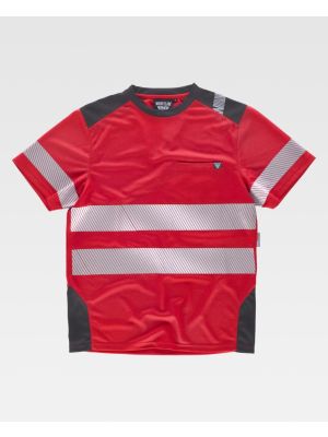 Camisetas reflectantes workteam mc segmentadas de poliÃ©ster para personalizar vista 1