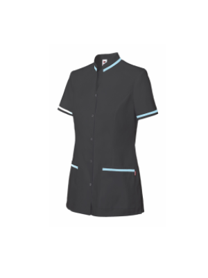 Casacas sanitarias con automáticos manga corta de 100% algodón vista 1