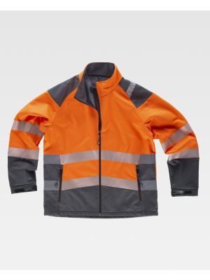 Chaquetas y parkas reflectantes workteam workshell alta visibilidad de poliÃ©ster con impresiÃ³n vista 1
