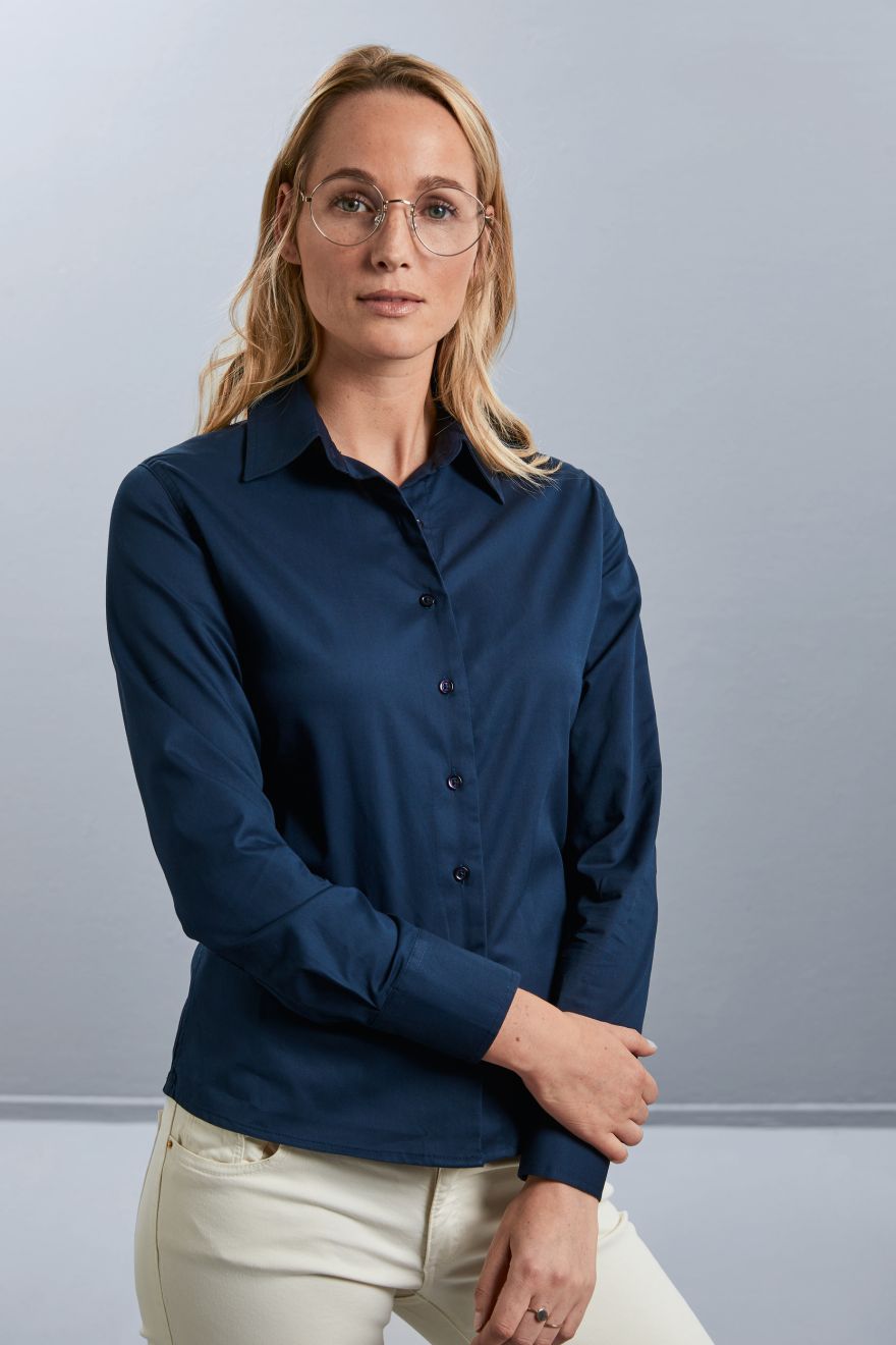 Camisa de sarga manga larga mujer Manga larga