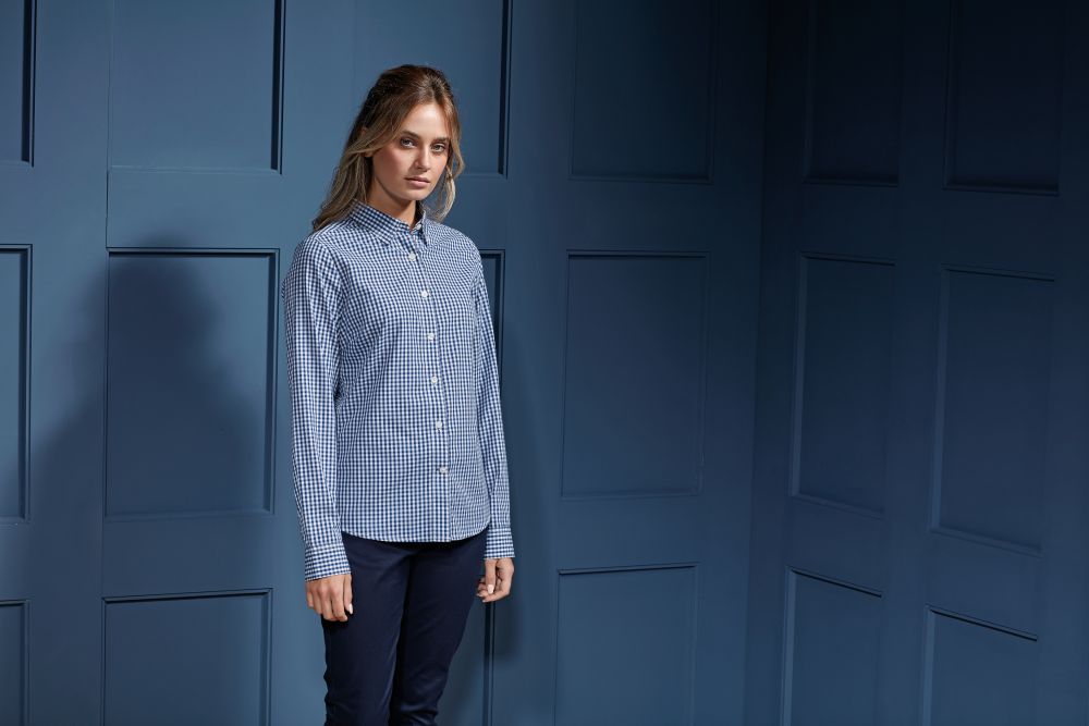 Camisa Vichy con cuadros grandes Manga larga