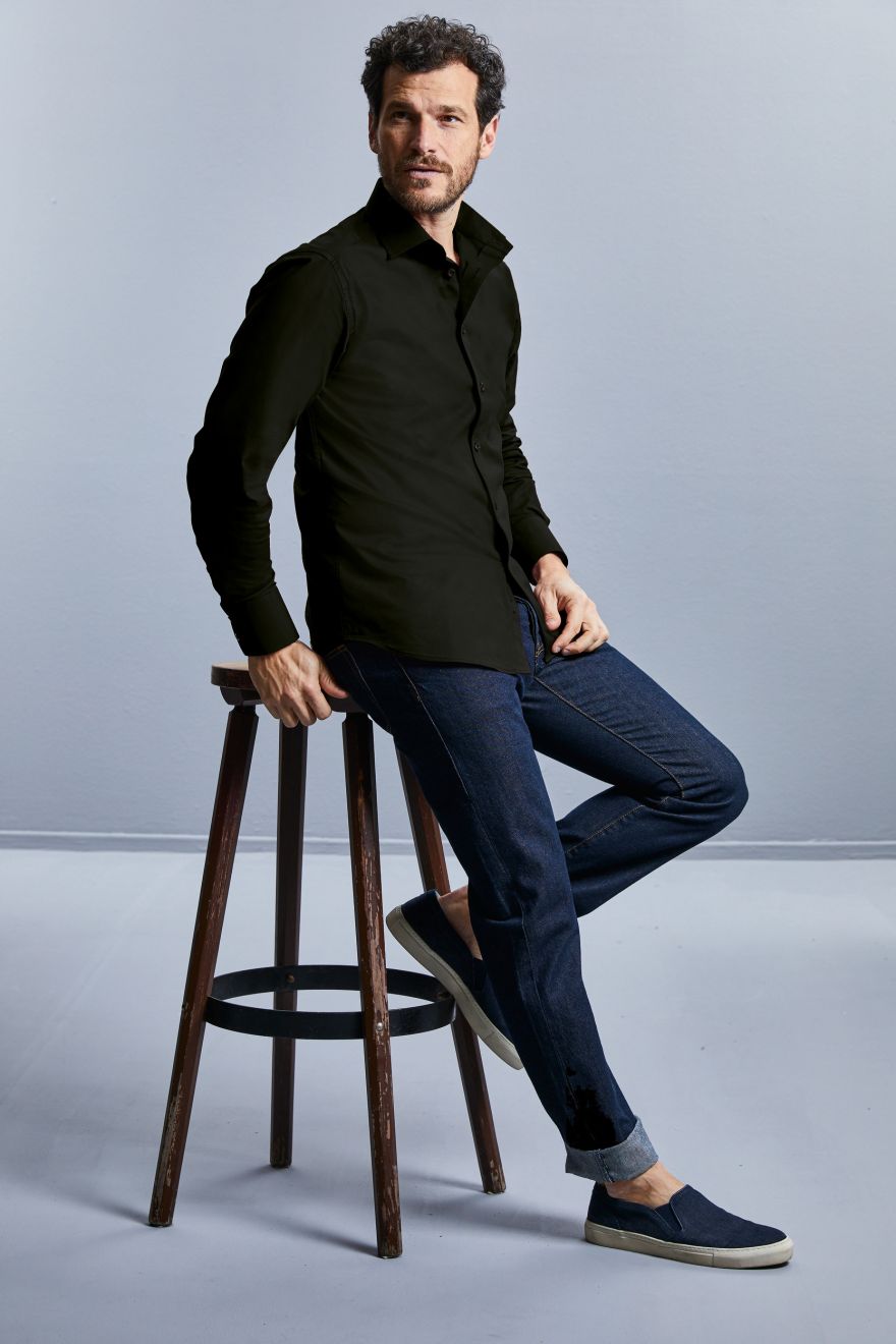 Camisa entallada manga larga hombre Manga larga