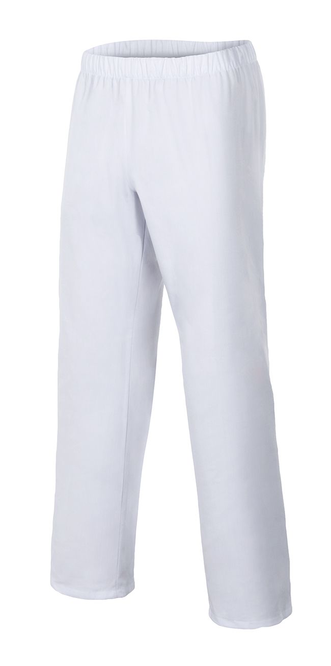 Pantalones sanitarios velilla pijama blanco con cinturilla elástica de algodon para personalizar vista 1