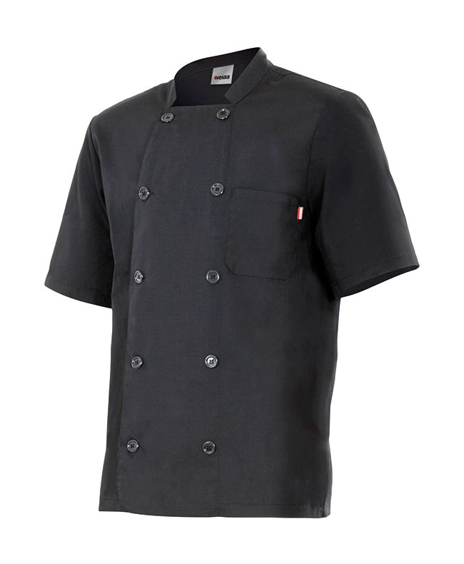 Chaquetas de cocinero velilla de cocina manga corta doble abotonadura de algodon para personalizar vista 1