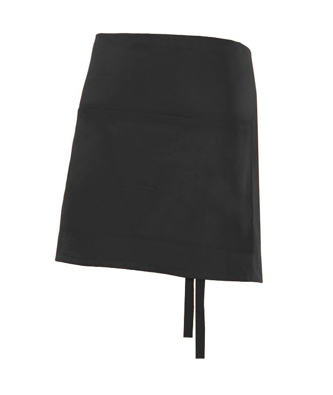 Delantales de hostelería velilla corto con bolsillo con tres compartimentos de algodon para personalizar vista 1