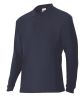 Polos para trabajar velilla manga larga 105503 de algodon azul navy con impresión vista 1