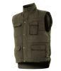 Chalecos de trabajo velilla chaleco acolchado multibolsillos de poliéster verde caza vista 1