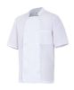Chaquetas de cocinero velilla de cocina manga corta cuello tirilla de algodon blanco para personalizar vista 1