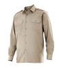 Camisas de trabajo velilla manga larga con galoneras de algodon beige vista 1