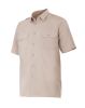 Camisas de trabajo velilla manga corta con galoneras de algodon beige vista 1
