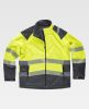Chaquetas y parkas reflectantes workteam workshell alta visibilidad de poliéster amarillo fluor gris carbon con impresión vista 1
