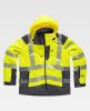 Chaquetas y parkas reflectantes workteam workshell alta visibilidad de poliéster amarillo fluor gris carbon con impresión vista 1