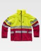 Chaquetas y parkas reflectantes workteam workshell combinada de algodon rojo amarillo flúor con impresión vista 1