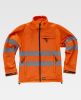 Chaquetas y parkas reflectantes workteam workshell de algodon naranja fluor con impresión vista 1