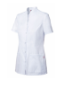 Casacas sanitarias con automáticos manga corta de 100% algodón blanco vista 1