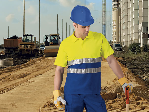 Polos reflectantes valento build de poliéster con impresión vista 1